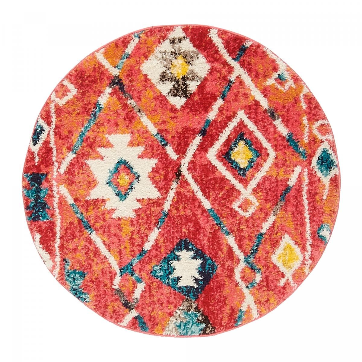 UN AMOUR DE TAPIS - tapis salon berber tribal mk 02 bleu, écru, jaune, gris, orange, noir, gris, beige, rose, vert, blanc - 160 x 230 cm - tapis berbère inspi 4572