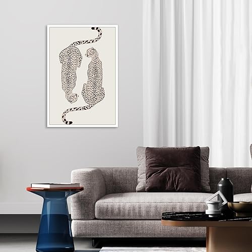 Miniatura 3 de Lienzo de guepardo moderno para pared, póster retro de leopardo, estampado de dopamina, estampado de dopamina, pintura estética minimalista para