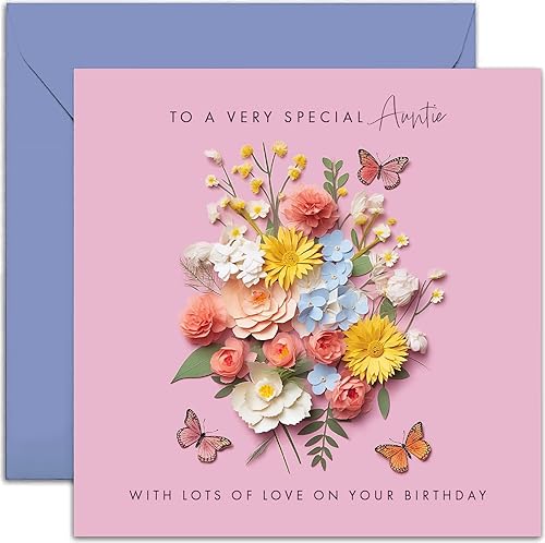Miniatura 9 de Old English Co. - Tarjeta de cumpleaños especial de abuela para ella, tarjeta de cumpleaños con diseño de mariposas y flores rosas para abuelita de