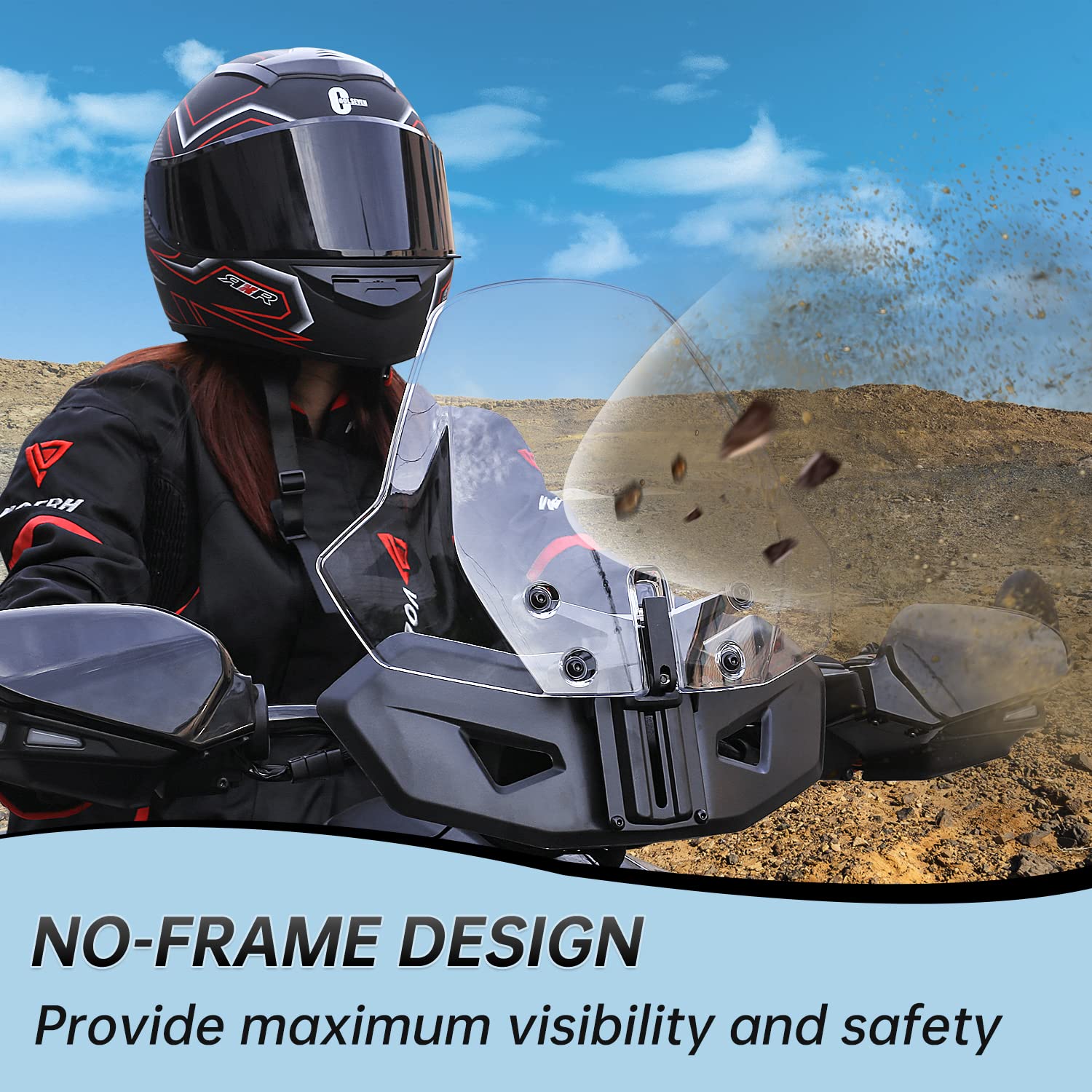 Ryker Adjustable Acrylic Windshield By Show Chrome