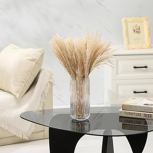 Miniatura 6 de Jarrón de vidrio acanalado, jarrones de flores para ramo, jarrones de vidrio transparente para flores, moderno jarrón acanalado para sala de estar,