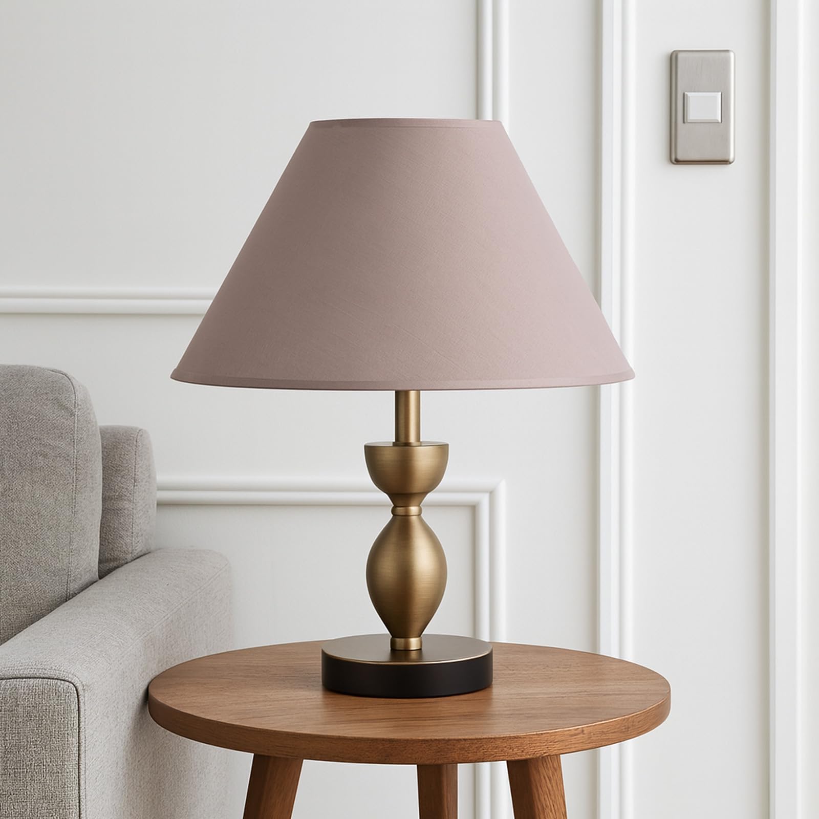 Voltico 2 Pack 12 Inch Cotton Coolie Lamp Shade Multiple Colors Modern Fabric Light Shade for Table Lamps and Chandelier (Brown)
