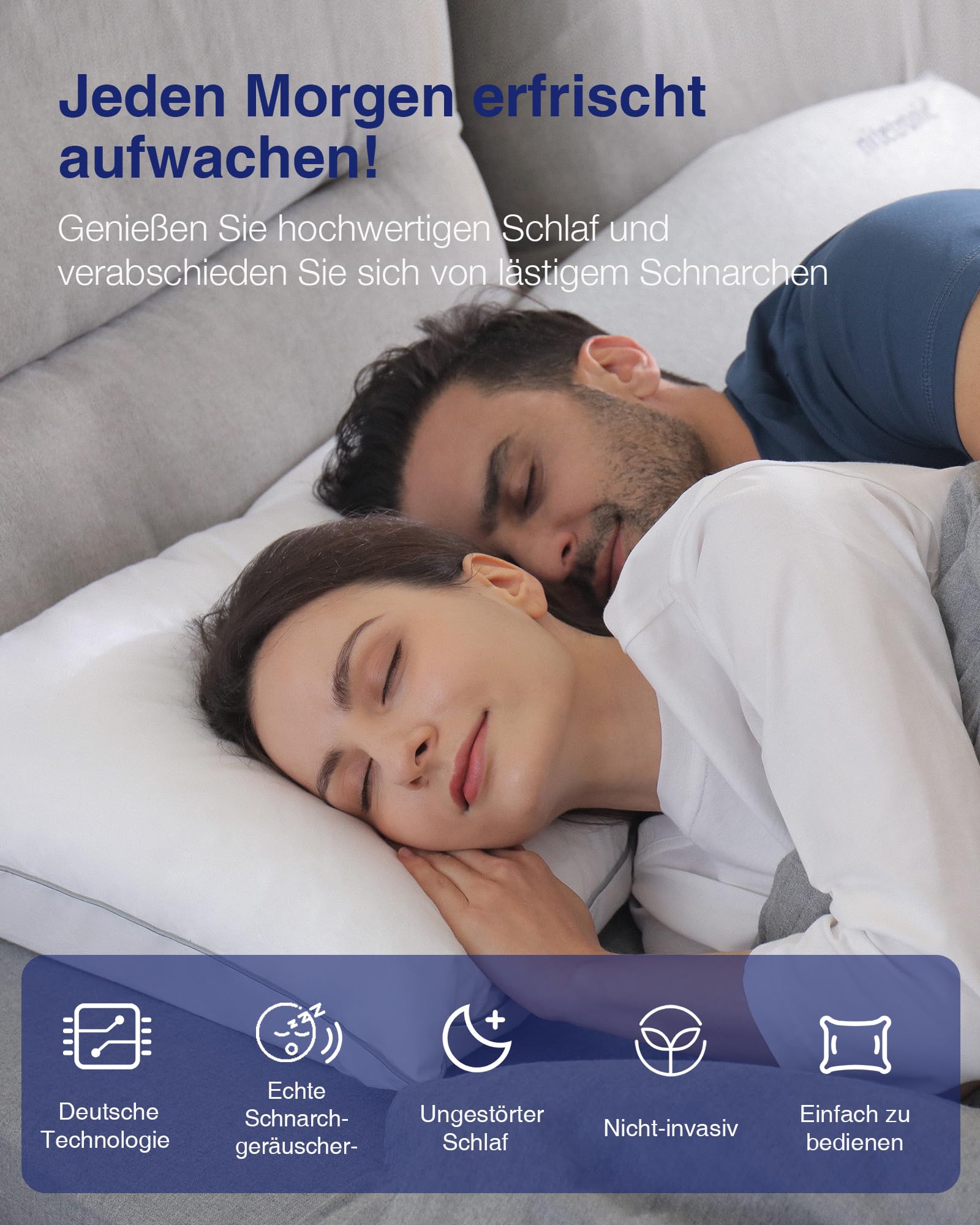 NITETRONIC Z6 Anti-Schnarch-Kissen, Echtzeit-Schnarchdiagnose, intelligente App-Überwachung