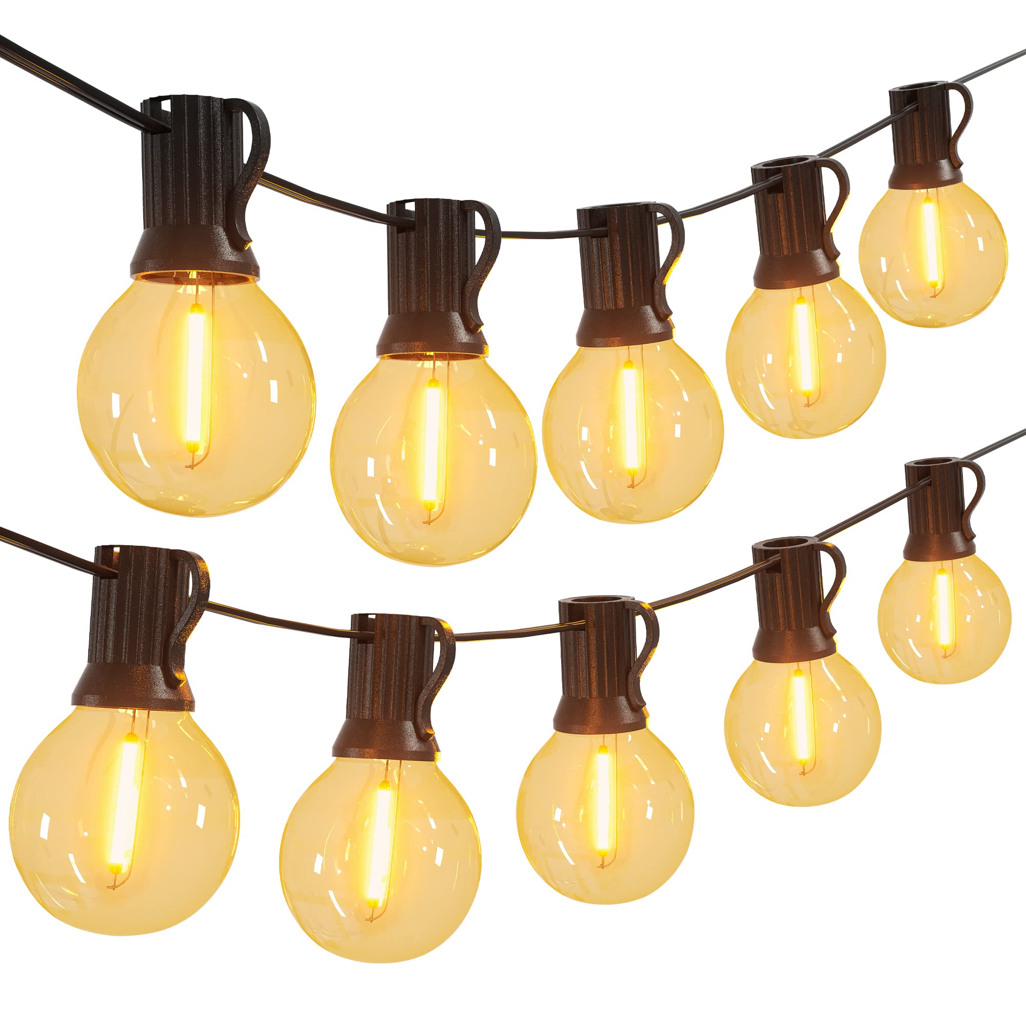 BNOLIO Outdoor String Lights 100FT G40 Globe Patio Lights with 100 Edison Plastic Bulbs(4 Spare)for Christmas Wedding Backyard Decorations,Shatterproof Hanging Globe Lights,Wire with Plug,Weatherproof