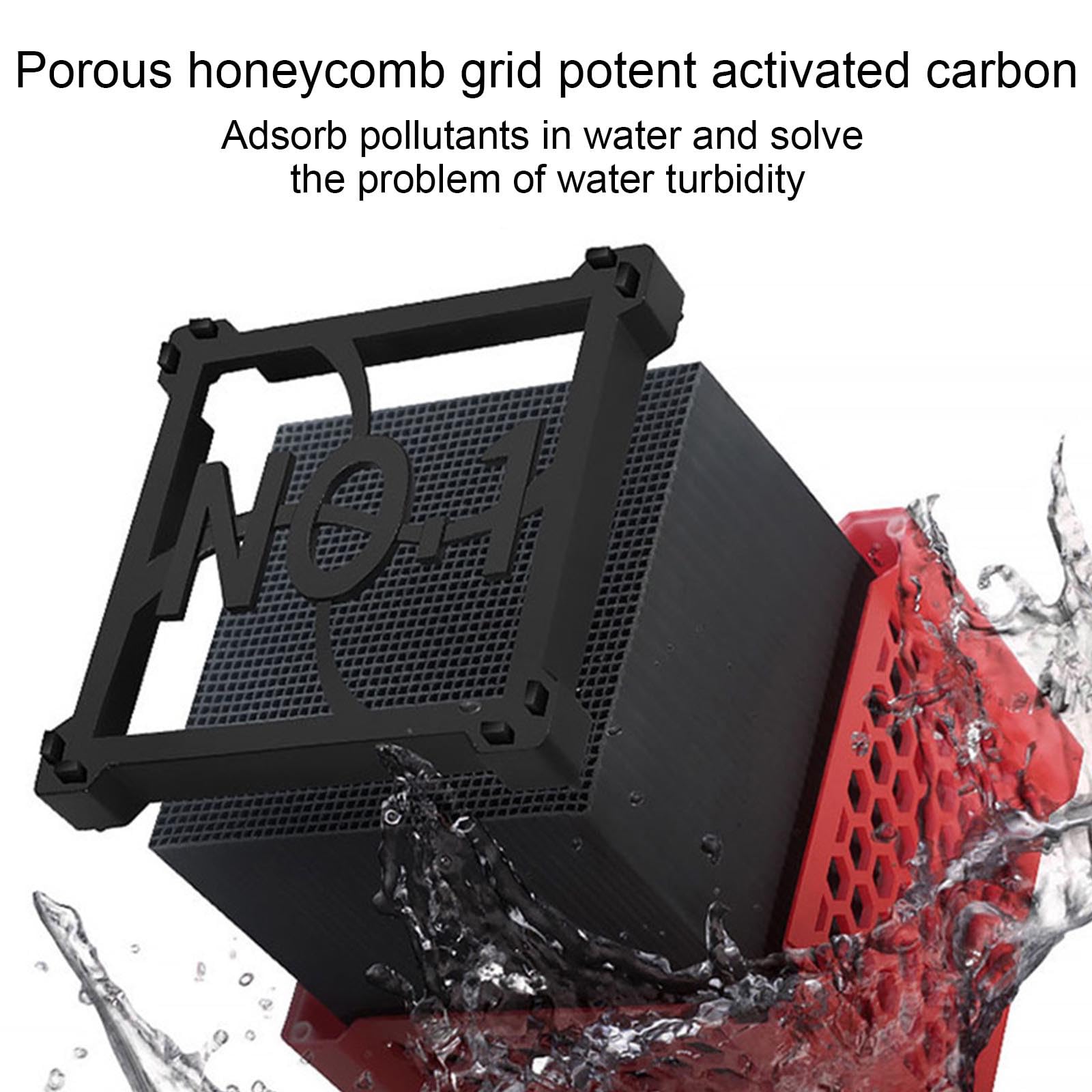 Pure Cube - Filtro de agua para purificador de caballo, acuario ecológico con estructura de panal para acuario, estanques, pecera, purificación (2 unidades, azul)