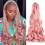 French Curl Braiding Hair 24 Inch 2 Packs MP2 Synthetic Loose Wave Bouncy Crochet Hair Pre Stretched 75g/pack Curly Braiding Hair for Black Women Hair Extensions (24inch,2packs,MP2)