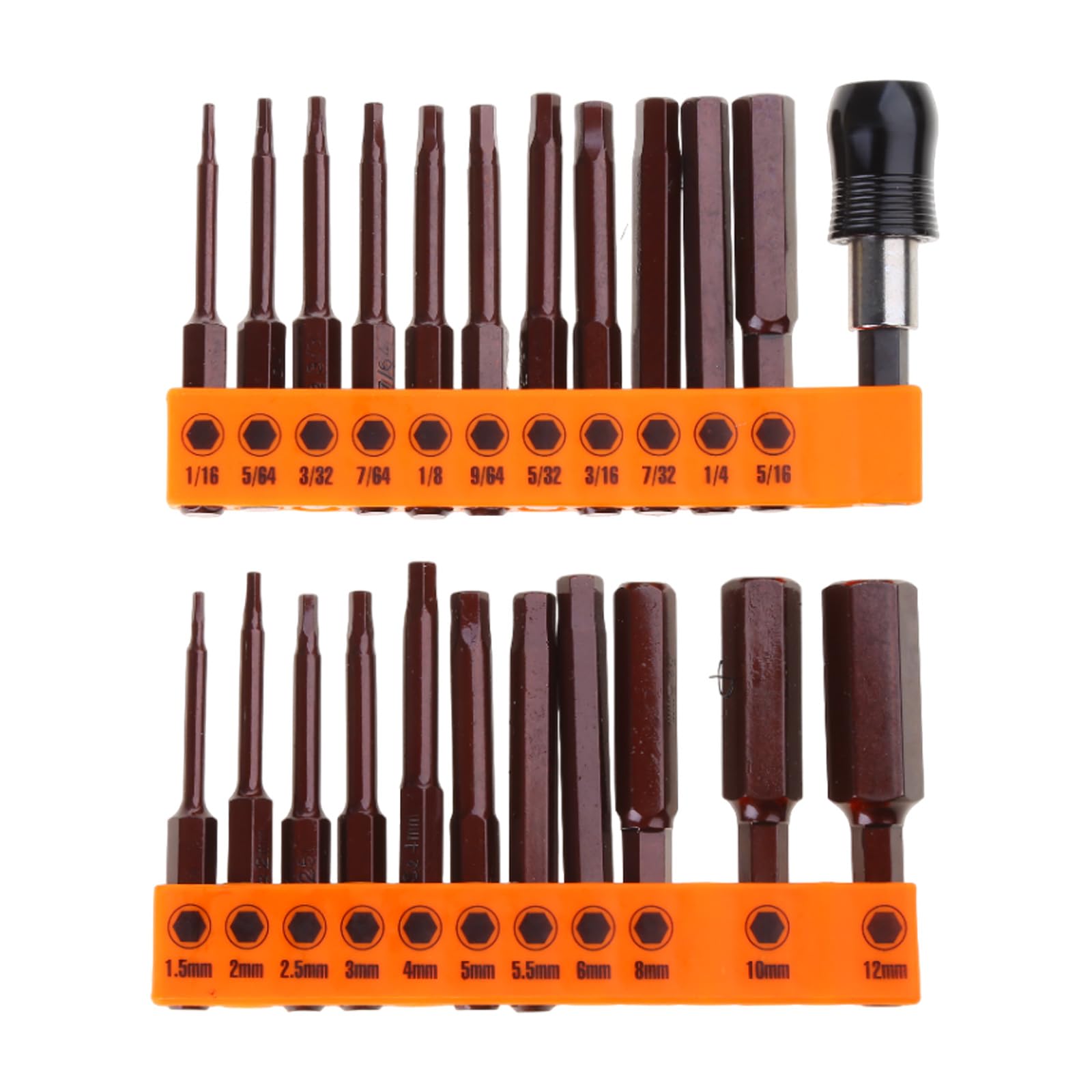 GTYLF 23PCS Magnetic Wrench Drill Bits Set, 60mm Metric English Inner Driver Head Steel Wrench Screwdriver Bits