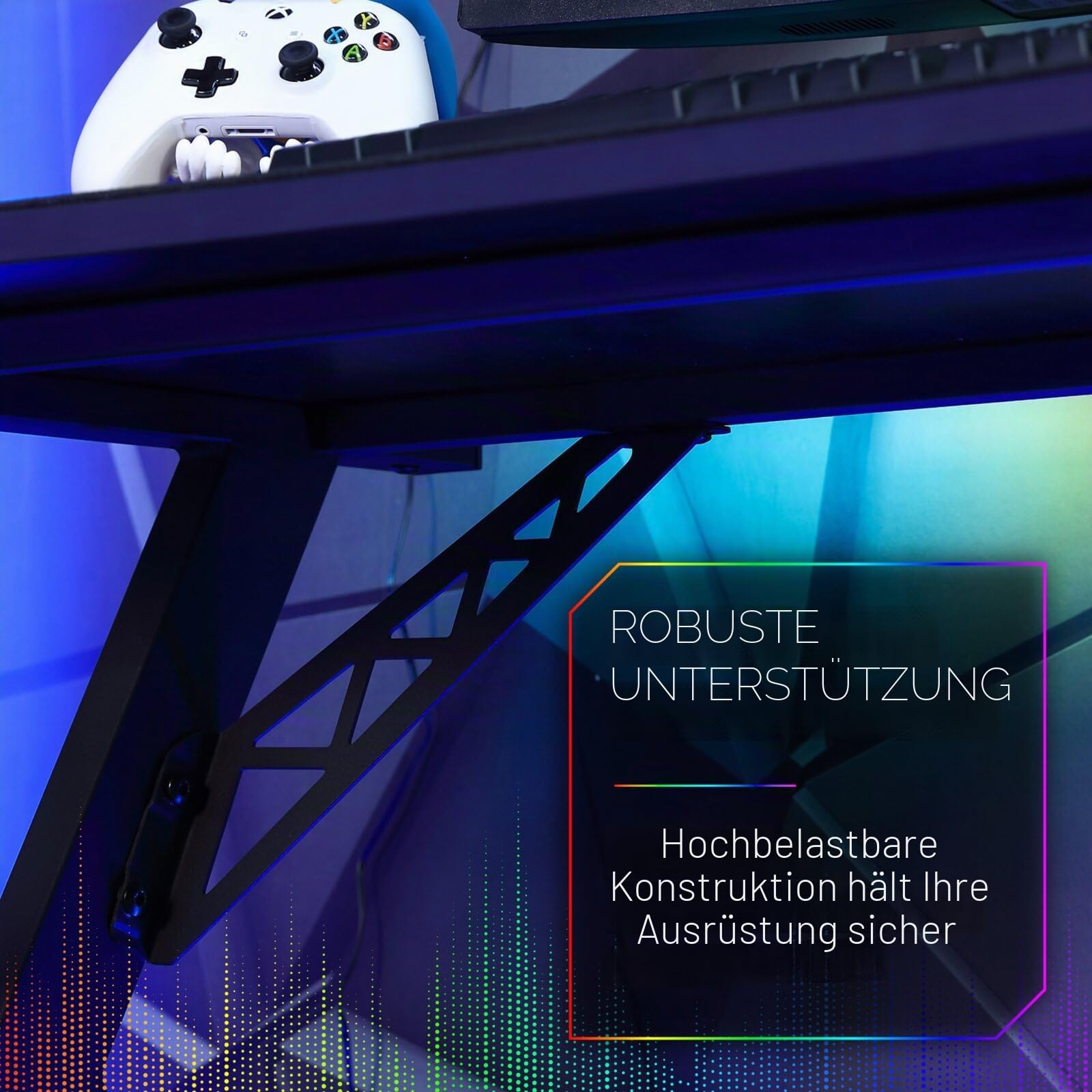 X Rocker Lumio RGB - Gaming Schreibtisch mit Beleuchtung & App-Steuerung (Compact)