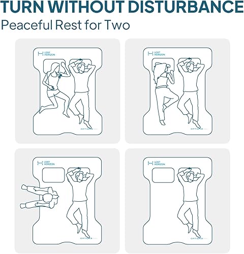 Miniatura 4 de LOSTHORIZON Colchón de aire para cama de camión con espuma, almohadilla de dormir autoinflable para tamaño matrimonial de 6 a 6.5 pies con saco de
