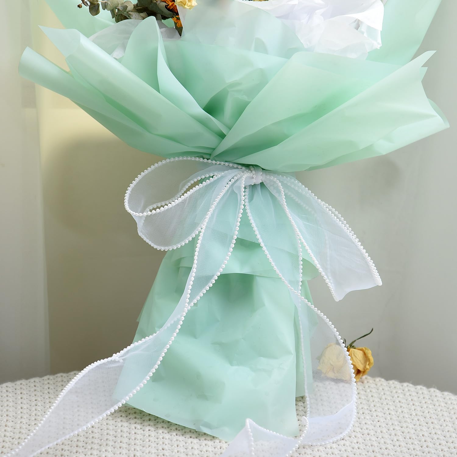 Prasacco Nastro In Organza Rosa - 1 Rotolo Da 45 Metri X 25 Mm - Per Confezioni Regalo, Bouquet, Decorazioni Fai-da-Te