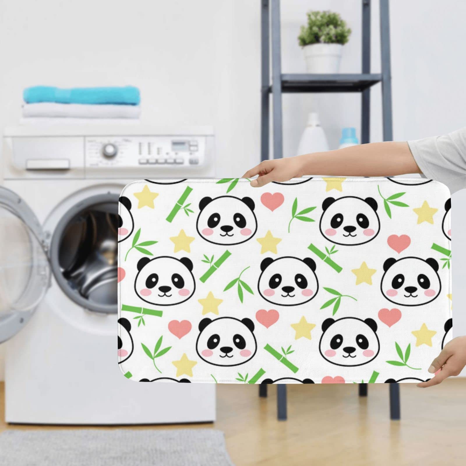 Set di 3 tappetini da bagno in flanella morbida antiscivolo con motivo a stella di bambù, con coperchio, decorazione per la casa