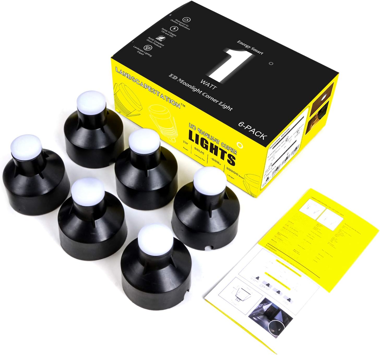 Flash Deals - 80% OFF Landscapestation LED Deck Lights 10 Packs, 1W Low Voltage Landscape Recessed Wall Lights 12V Step Light Waterproof Moonlight Step Lights for Driveway Pathway Stair (Warm White 3000K)