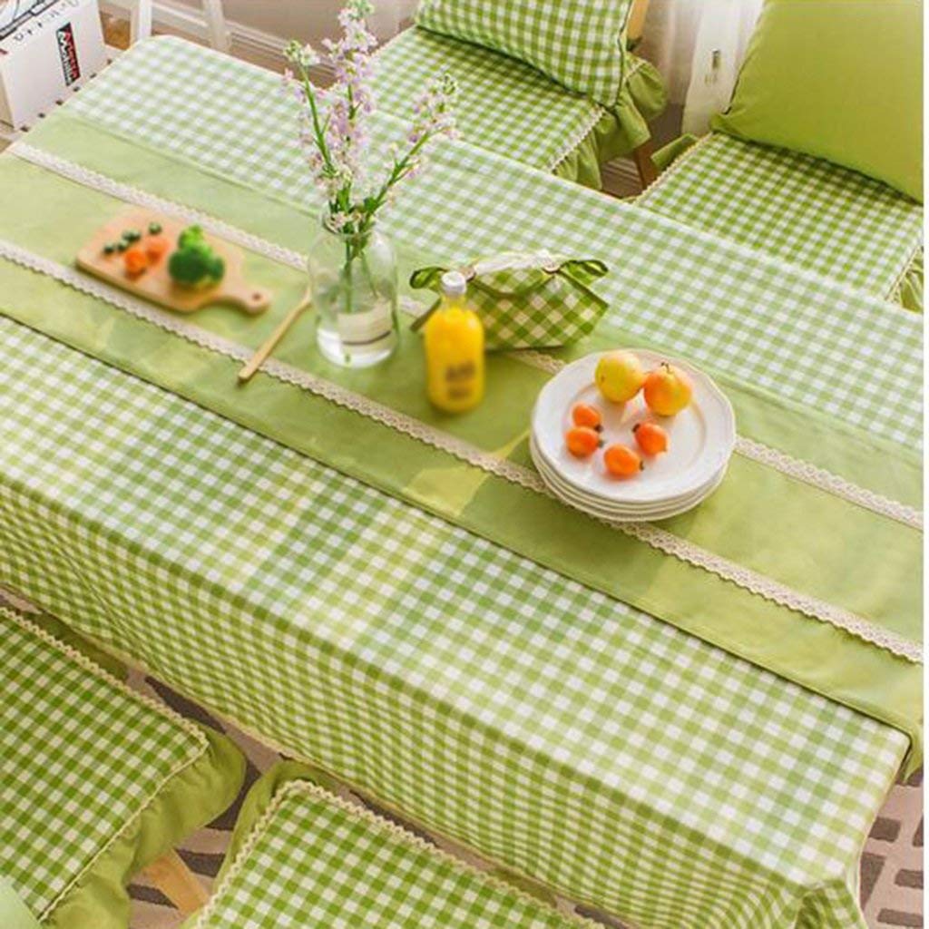 Chemin de table vert pour décoration de table basse et repas de village