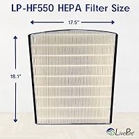 Vista 7 de LivePure True HEPA - Filtro de repuesto LP-HF550 para purificadores de aire de la serie Bali LP550TH, LP550THP, LP560, color blanco
