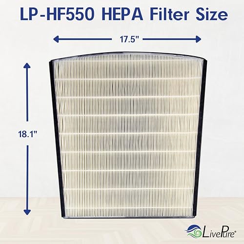 Miniatura 8 de LivePure True HEPA - Filtro de repuesto LP-HF550 para purificadores de aire de la serie Bali LP550TH, LP550THP, LP560, color blanco