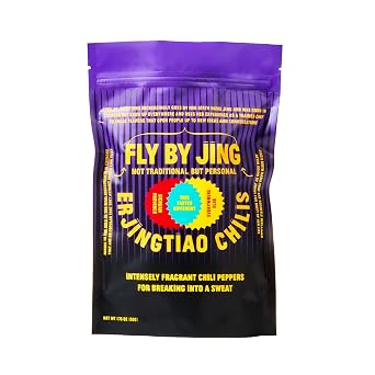 FLYBYJING Erjingtiao Chili Premium Dried Chili Peppers Sourced from Sichuan for Homemade Chili Oil, Sauces and Marinades - Fruity Fragrant Dried Red Chili Peppers with Mild Balanced Heat, 1.76 oz
