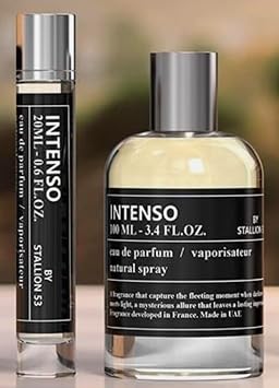 Intenso Eau de Parfum Set, 3.4 Fl Oz and 0.6 Fl Oz, 2 Piece Made in UAE