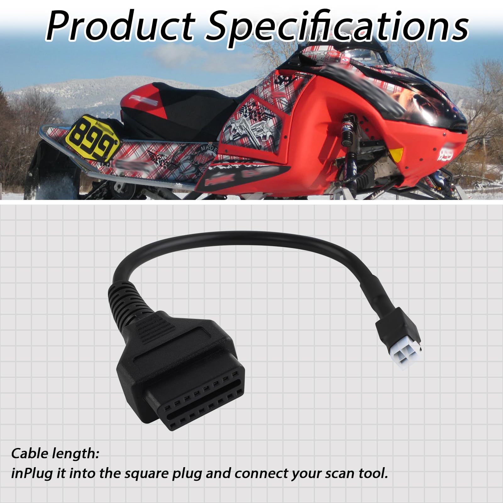 Adaptateur De Diagnostic OBD2 à 8 Broches Pour Polaris ATV Slingshot