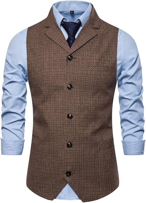 Amazon Yunclos ベスト メンズ ジレ 襟付き スーツ仕立て 胸ポケット チェック ベスト 通販 Amazon Yunclos ベスト メンズ ジレ 襟付き スーツ仕立て 胸ポケット チェック ベスト 通販