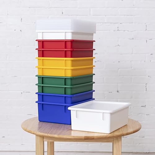 Miniatura 9 de ECR4Kids Bandeja tamaño carta con tapa, contenedores de almacenamiento, surtido, paquete de 10