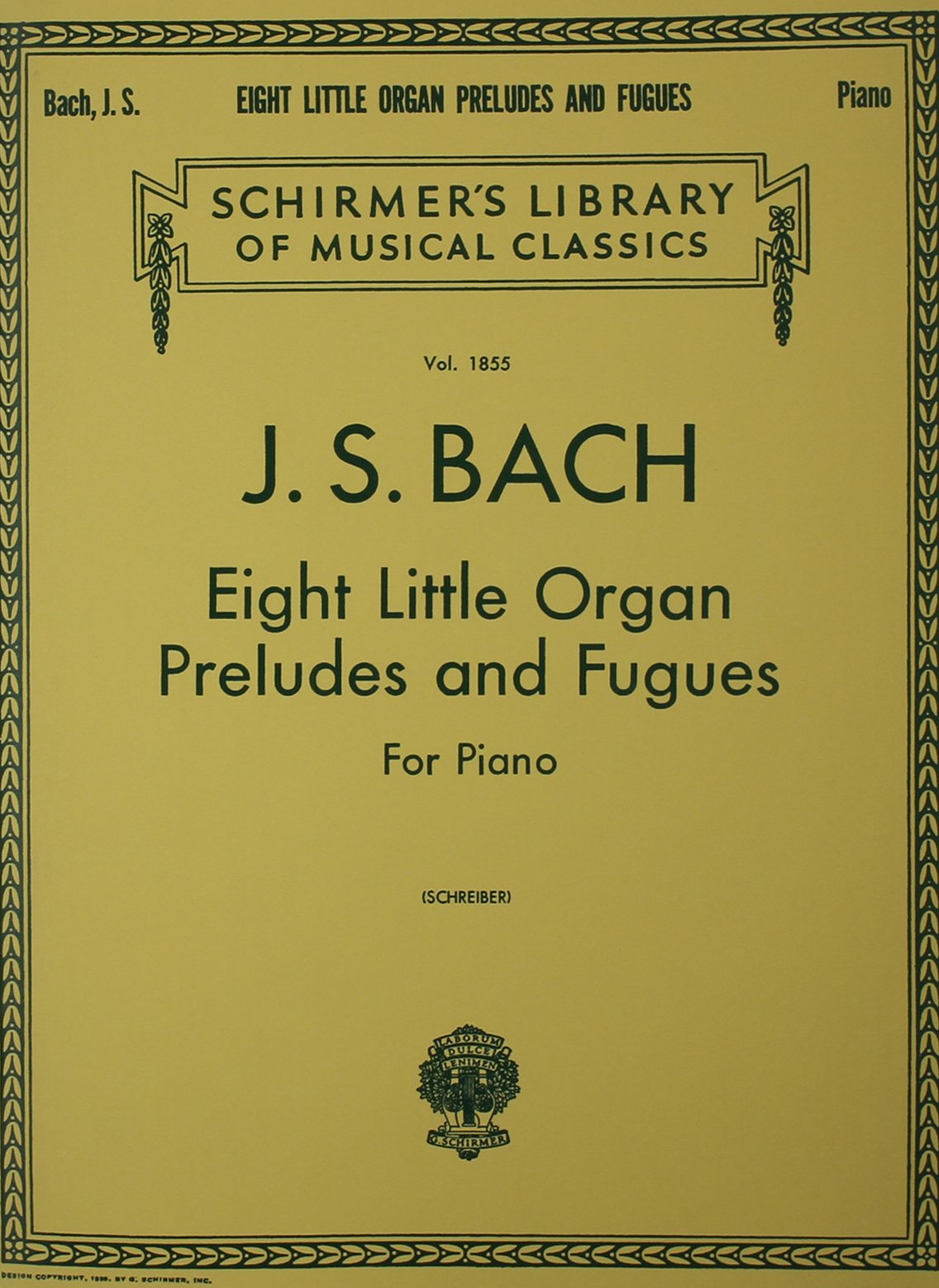 8 Little Organ Preludes and Fugues: Schirmer Library of Classics Volume 1855 Piano Solo