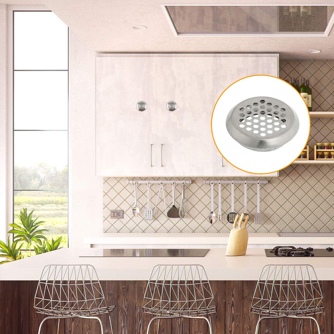 32 Pièces Grille De Ventilation En Acier Inoxydable 35mm