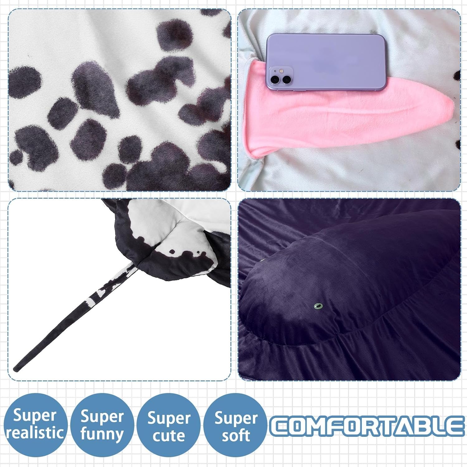 Ganeen Devil Fish Manta Ray Animals Soft Plush Stuffed 50 x 50'' Kawaii Office Blanket Mat Carpet Cute Hugging Pillow Airplane Men Woman Home Decor Blanket for Pets