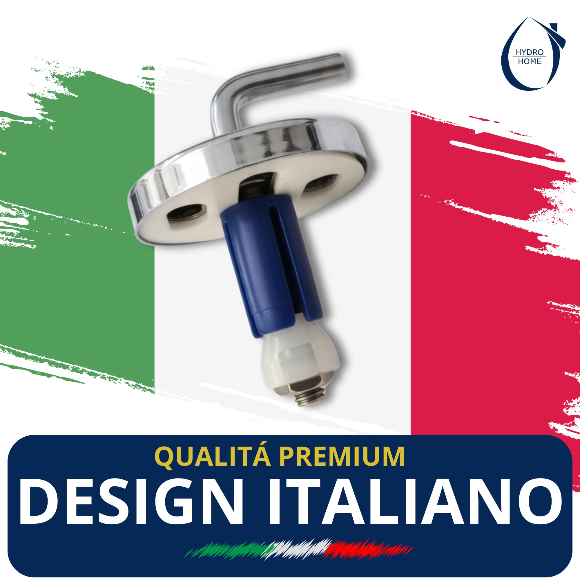 HYDRO HOME Kit 2 Cerniere Sedile WC Tavoletta WC, Regolabili in Acciaio Inox Cromo Lucido per Copriwater Termoindurente, Fissaggio dall’Alto, Ricambi Universali, Montaggio Facile, Made in Italy