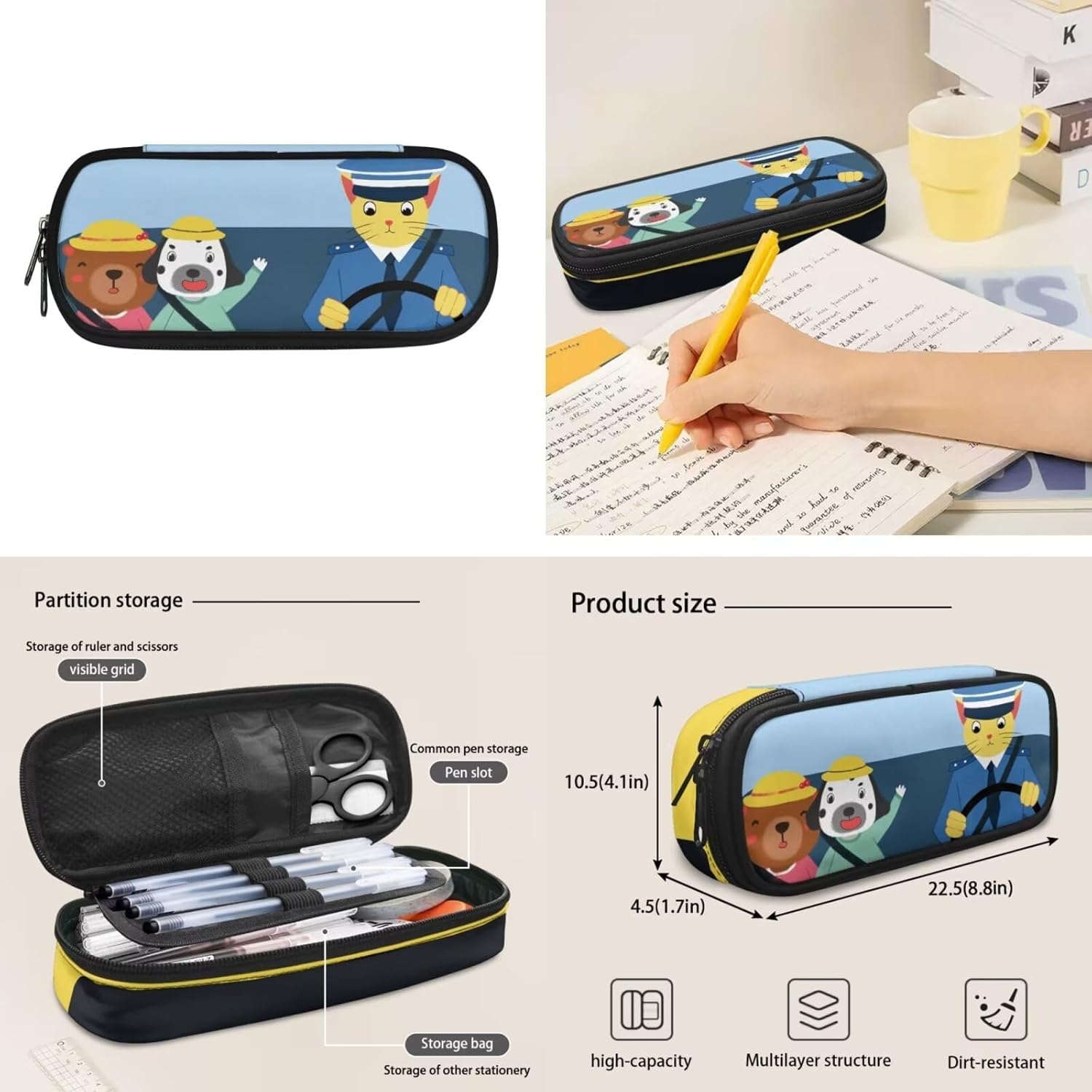 Bus Custom Boys Backpack With Lunch Box Ages 6-8 Lightweight School Bag for Preschool Kids 1 Grade 4pcs Backpacks for School Sets Back to School Gift Add Your Name