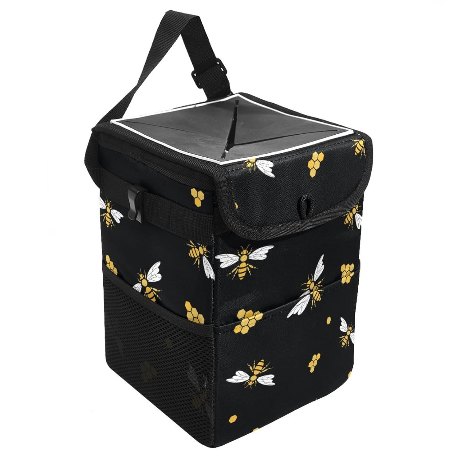ABabyCool Car Trash Can with Lid, Multi 10, 5L, Waterproof, Twill Fabric, Rectangular, Car Garbage Cans