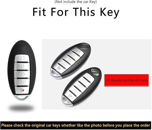 Miniatura 2 de Xotic Tech - Carcasa para llavero de plástico ABS con patrón de fibra de carbono, color negro mate, compatible con Nissan Titan Altima GT-R 370Z,