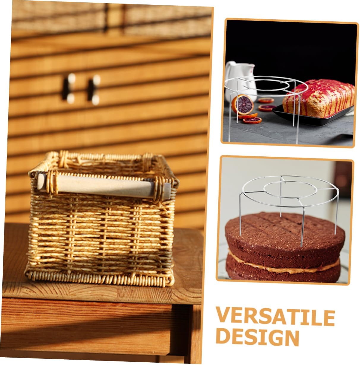 3pcs Multi-use Baking Cooling Rack Cake Racks Cooling Cookie Drying Stainless Steel Kitchen Supplies