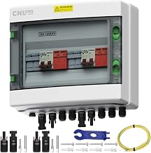 2 String Solar PV Combiner Box 2 in 2 Out IP65 DC500V 32A Circuit Breaker with Surge Protector and 30A PV Fuse,Solar Disconnect Switch Outdoor Waterproof for Solar Panels System