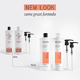 Nioxin System 4 Shampoo & Conditioner Prepack | For Color or Damaged Hair with Progressed Thinning | With Niacinamide and Biotin | Pumps Included | 33.8 Fl oz.