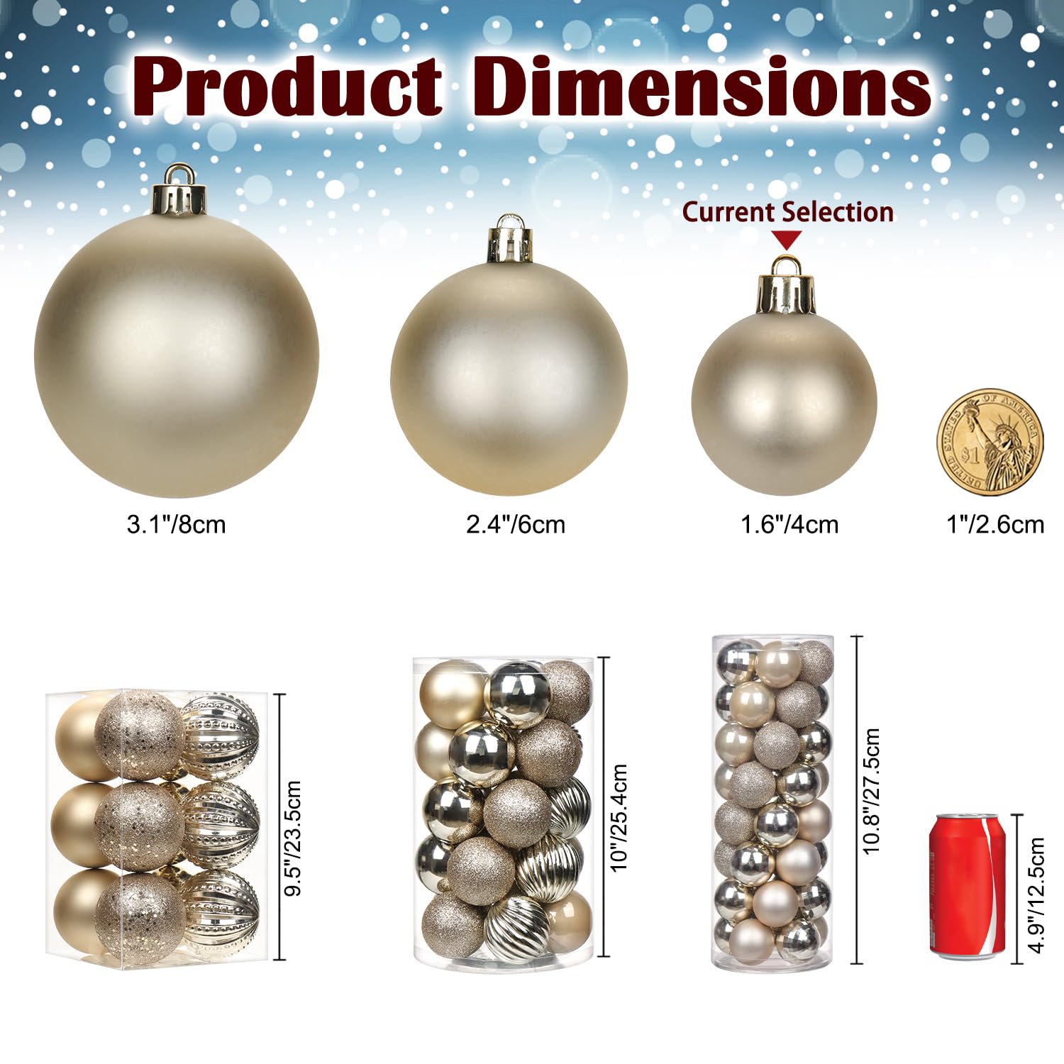 Adornos colgantes para Navidad de 6 cm, 25 piezas de bolas de Navidad frágiles, ornamentos para árbol de Navidad, decoración para árbol de Navidad, bolas para árbol de Navidad, decoración navideña