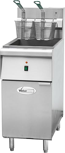 Miniatura 3 de Value Series Freidora Comercial Eléctrica de Piso, Freidora Profunda de Acero Inoxidable de 18 kg para Restaurantes, 1 Fase, 240V