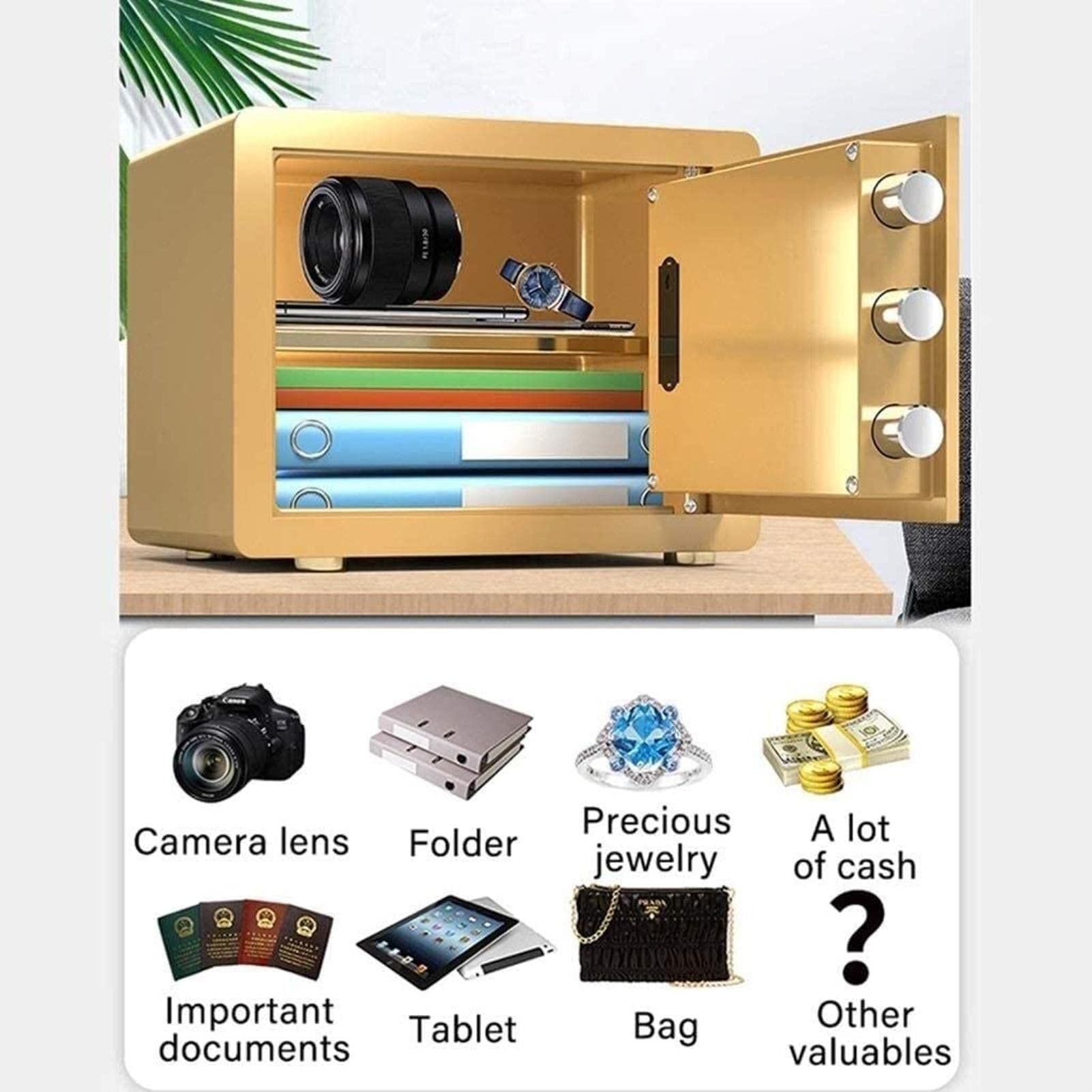 Coffre-fort mural invisible pour la famille des États-Unis – Petit coffre-fort électronique en acier – Rangement antivol de l'argent – Coffre-fort sécurisé pour maison intelligente pour objets de