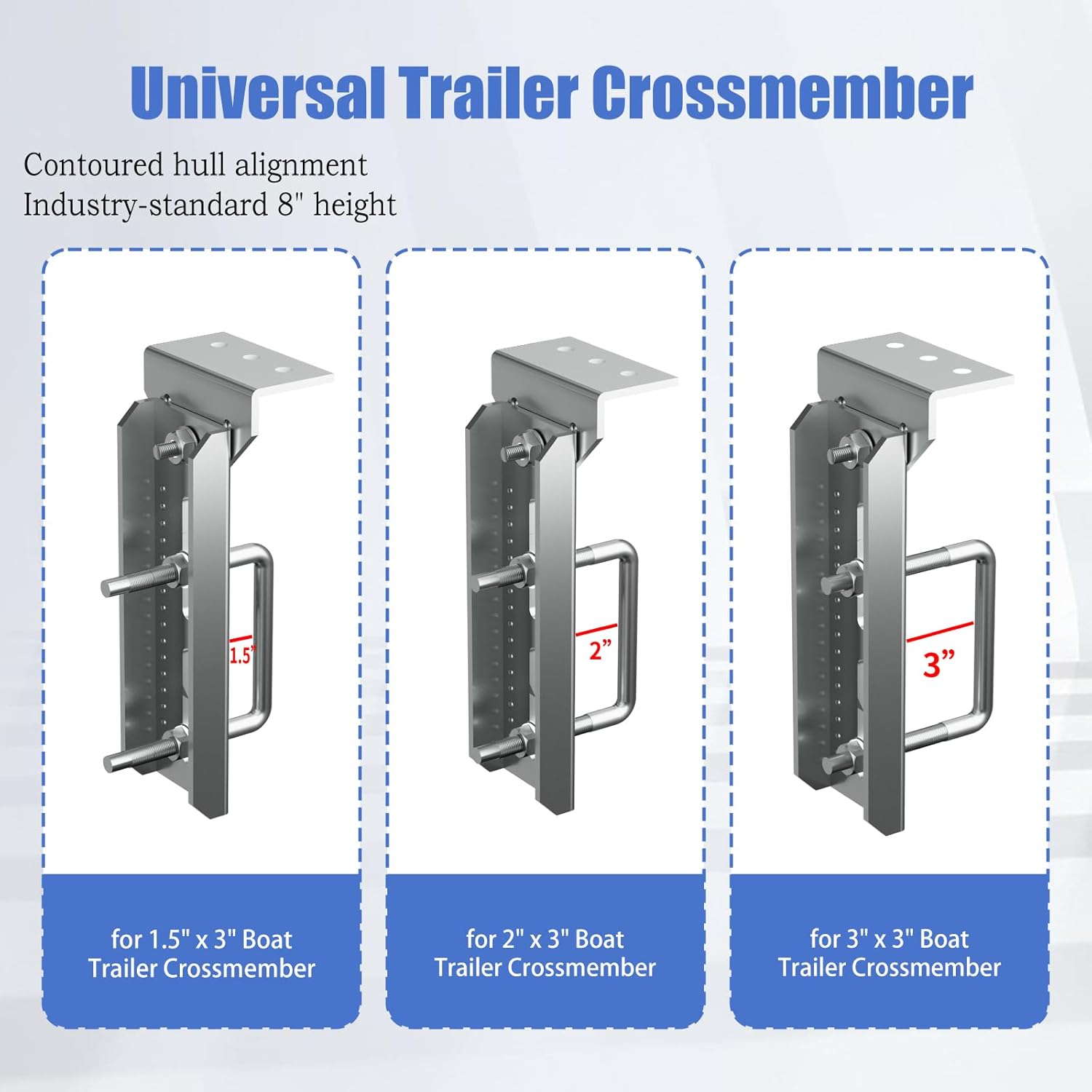 JNDO 8" Boat Trailer Bunk Brackets 4 Pcs Swivel Top Bunk Bracket for Boat Trailer Cross Member