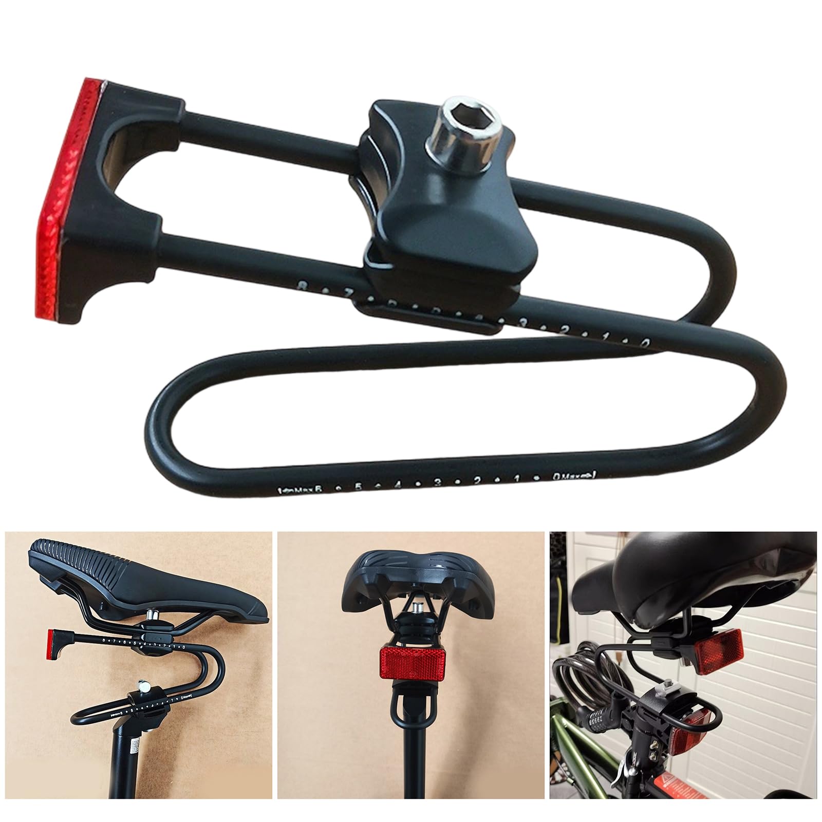 Integrated LED Tail Light Bicycles Shock Absorbers Spring Shock Absorbers During Night Cycling