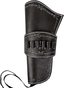 Hulara geprägtes Westernholster aus Leder Heritage 22 Holster .38 .44 .45 . 357 .358 Cowboy Holster für Revolver 4 bis 8 Heritage Rough Rider Lederholster (Braun, Links