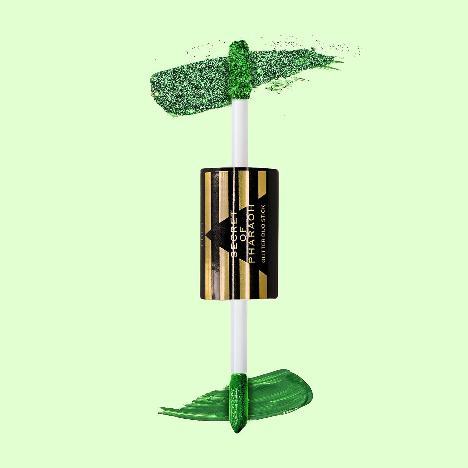 EBIN NEW YORK Secret of Pharaoh Glitter Duo Stick Sparkling Emerald | Dual-Ended Primer & Glitter Face Makeup Stick | Creamy Long-Lasting Shimmer Finish | Vegan & Cruelty-Free