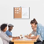 Amazon Basics Combo Magnetic Whiteboard&Cork Board for Home,Office and Classroom, Plastic/Aluminum Frame, White,Yellow, 17" x 23"