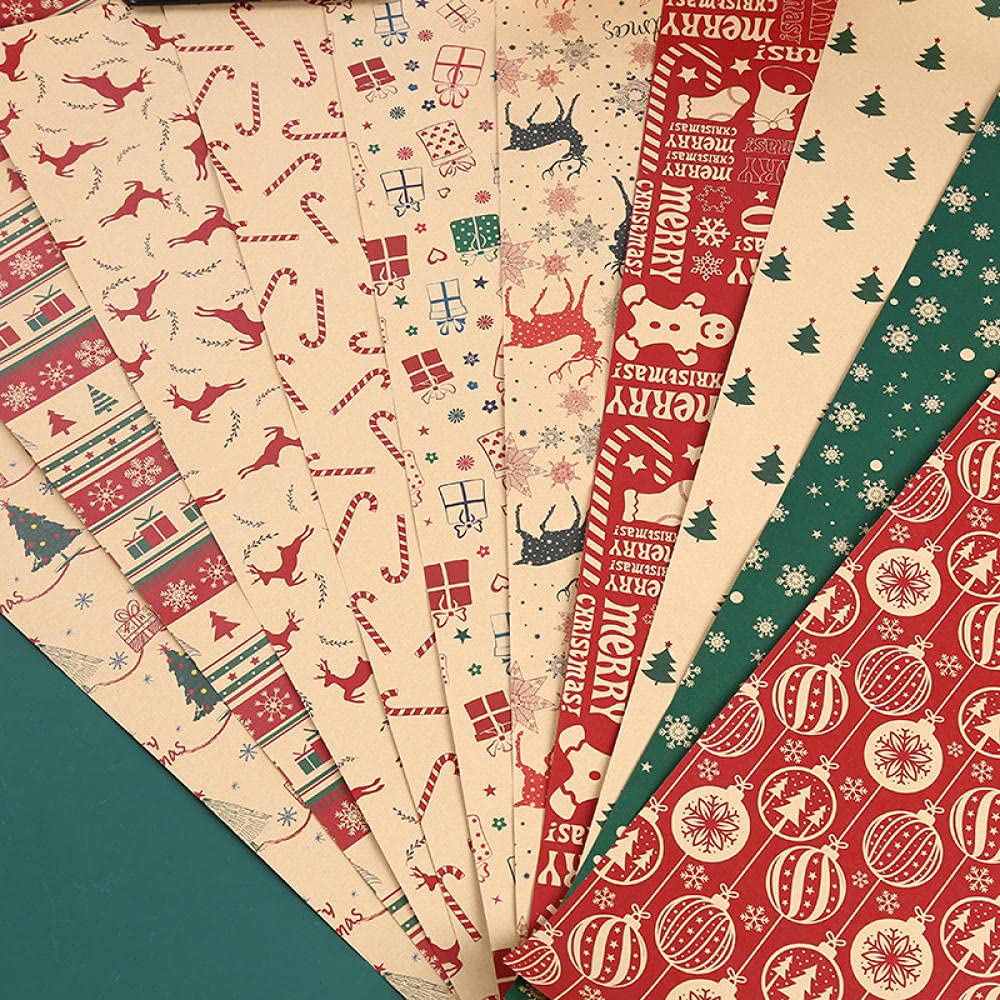 Papier Do Pakowania Prezentów Papier Do Pakowania Prezentów10 Pc Grube Boże Narodzenie Kraft Pakowanie Papier Kwiat Papier Papier Pudełko Boże Narodzenie Prezent Papier Do Pakowania-H.