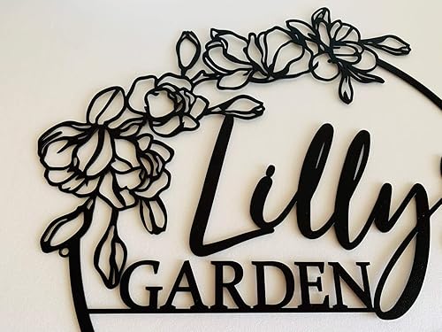 Miniatura 4 de Personalized Flower Metal Sign with Custom Name Outdoor Garden & Yard Décor, “Grandma’s/Nana’s Garden” Plaque, Hanging Metal Sign with Side Holes -