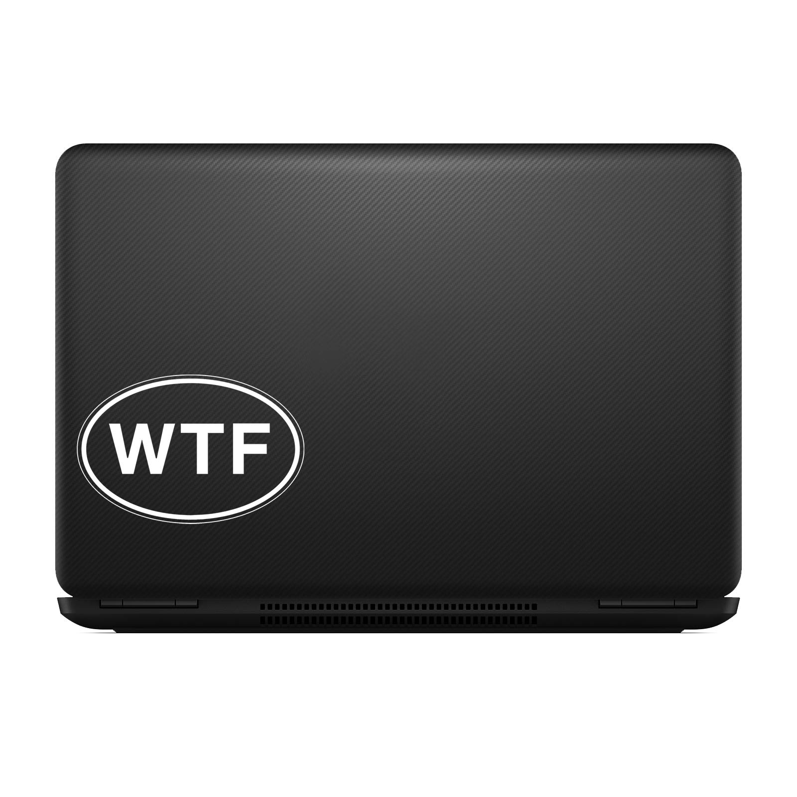 "WTF, Over" Vinyl Decal Sticker - 5.5x2.25 Inch White For Cars & Laptops