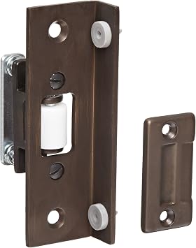 Rockwood 593.10B Bronze Roller Latch with Angle Stop, 1-1/2" Width x 4-1/2" Length, 1-1/8" Strike Width x 2-1/4" Strike Length, Satin Oxidized Oil Rubbed Finish