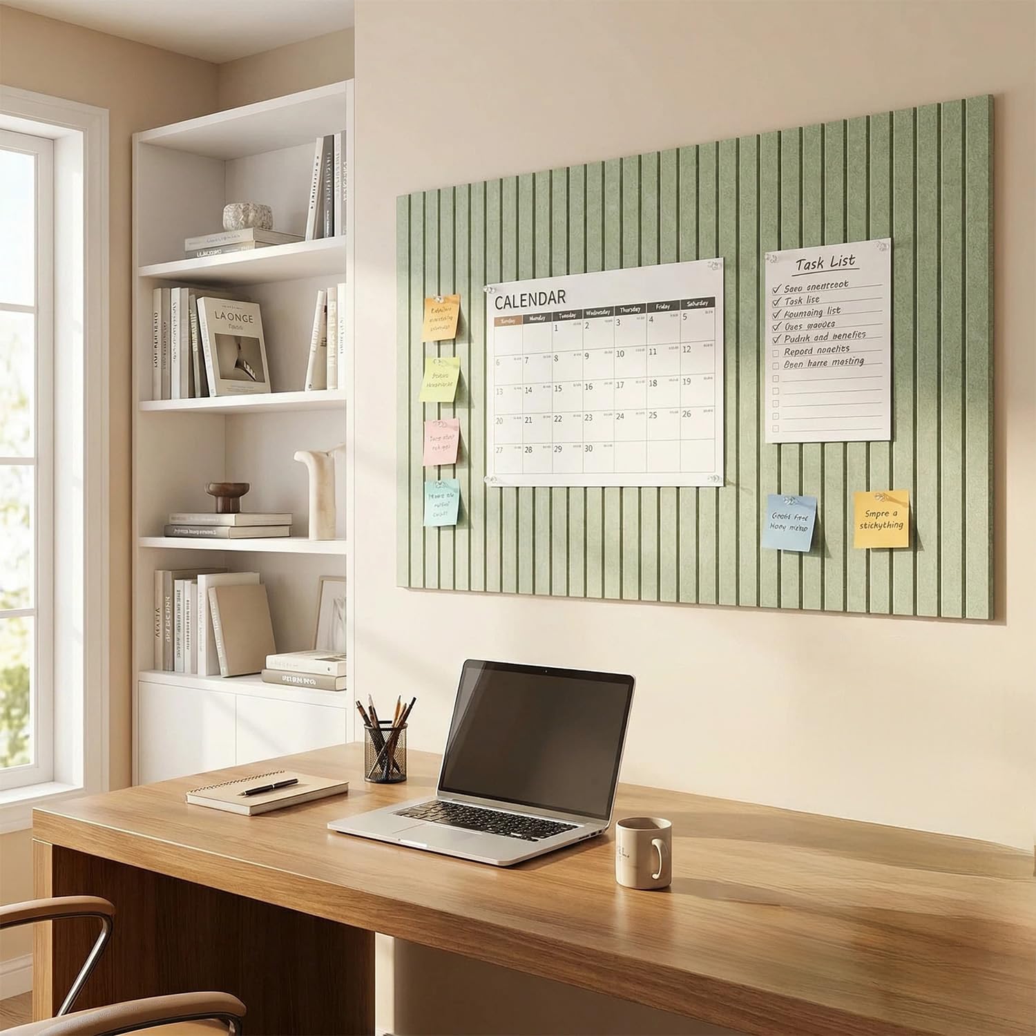 Acidea Lot de 12 grands tableaux d'affichage en feutre avec languettes adhésives amovibles et punaises pour bureau, maison, salle de classe, 120 x 90 cm, vert sauge