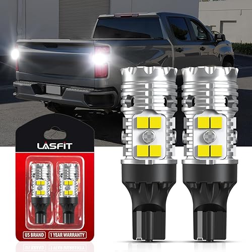 LASFIT Luces LED de respaldo 921 para Silverado 1500 2014-2022 2023 2024 2025 2026, Canbus Ready 912 W16W 904 916 2835, repuesto exterior blanco, 2