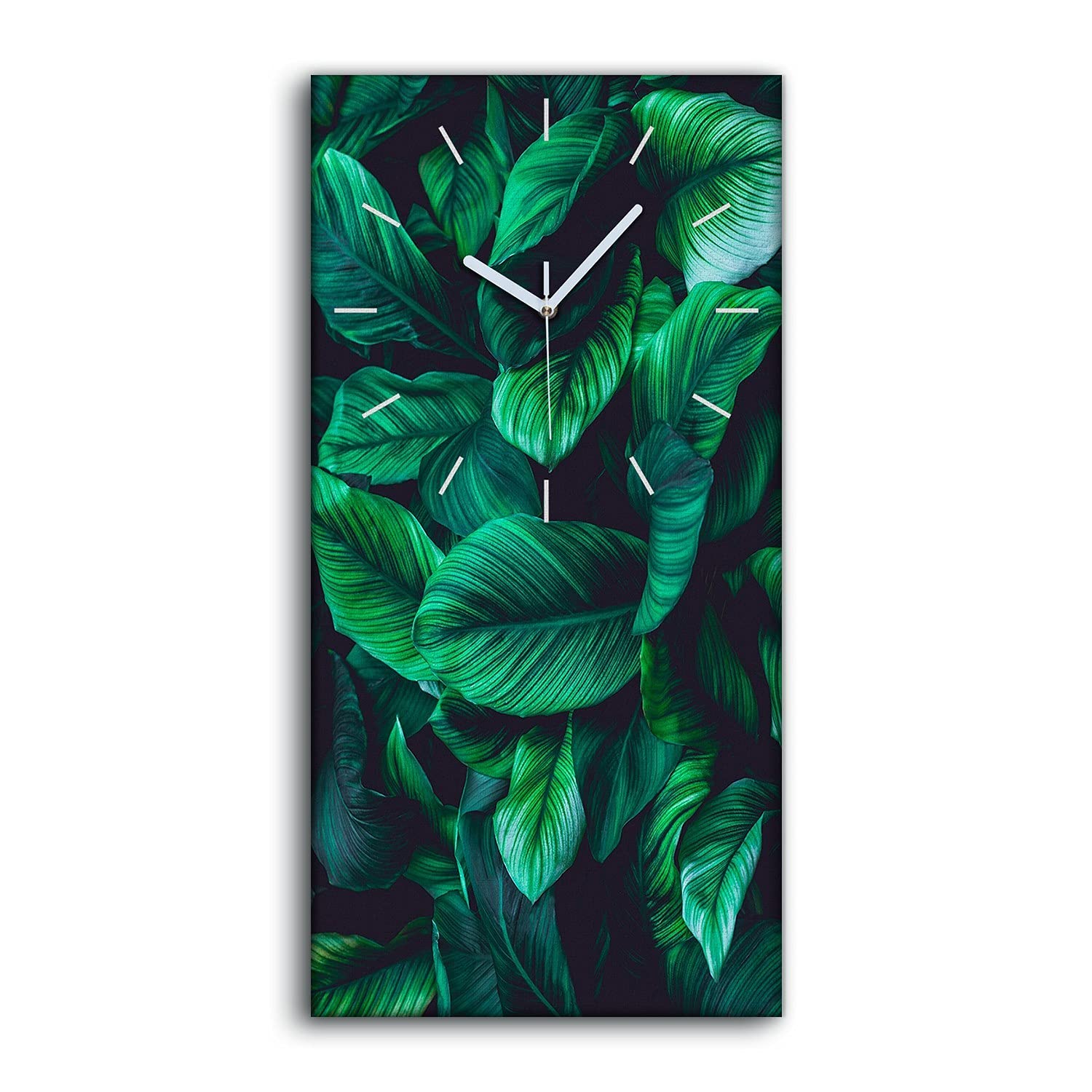 Horloge sur Toile d'Art Moderne 30x60cm Impression Haute Définition Fleurs