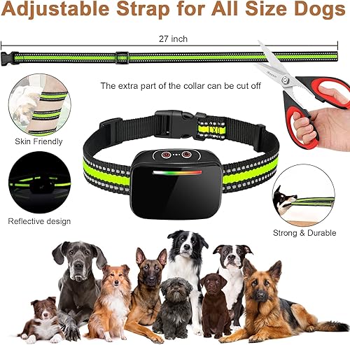 Miniatura 4 de VIWIK Collar antiladridos para perros grandes, medianos y pequeños, collar inteligente recargable con vibración de pitido y choque, collar